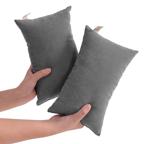 NTBAY Tiny Pillows, Down Alternative 7"x11" Microfiber Mini Pillow for Travel, Pets, Soft Machine Washable Small Pillows for Neck, Wrist, Lumbar and Knee, Dark Grey