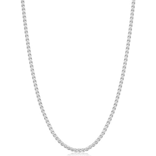 Fiusem Wheat Chains for Men and Women, 2/2.5/3/4/5mm Silver Tone/14K Gold Plated/Black Necklace Chain, Stainless Steel Mens Necklace 16-28 Inch - size: 26 Inches, style: Silver 2.5MM