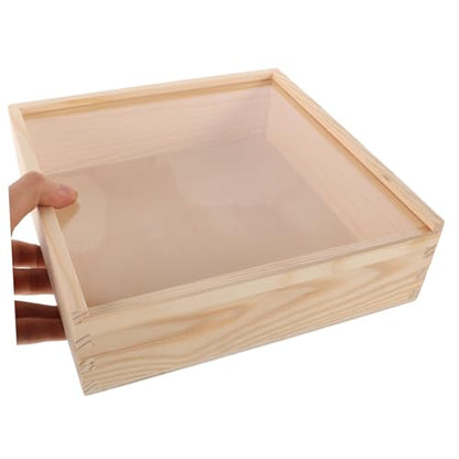 Hemobllo Wooden Storage Box Acrylic Lid Multi-functional Trinket Container for Jewelry Compact for Home Office