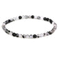 Keleny 4mm Natural Round Beads Gemstones Rock Crystal Stretch Bracelet 7 Inch Unisex - color: Black Rutilated Quartzite