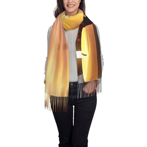 Candles Meditation Stones Scarf For Women Men Classic Tassel Cashmere Feel Shawls And Wraps Soft Warm Long Scarf For Women Gifts