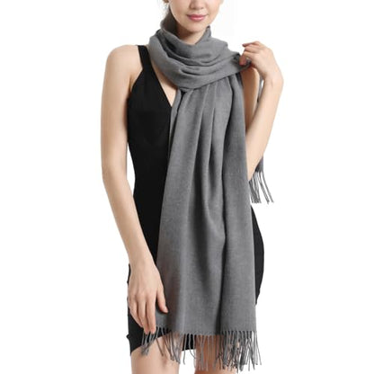 Pashmina Scarf and Shawl - Soft Women Pashminas Wrap for Wedding Evening Party dresses - color: Grey