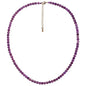 Simple Choker Necklace for Women Real Stone and Crystals Necklaces 4mm Beaded Choker Jewelry Meditation Gift for Women (16"+2") - style: Amethyst