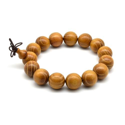 Zen Dear Natural Golden Sandalwood Mexican Bocote Mala Prayer Bead Bracelet Link Wrist Necklace Mala Beads - style: 15mm 15 beads