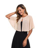 TONGFANTFL Women's Soft Chiffon Capelets Shawls and Wraps for Evening Wedding Cape Bole Cover Up - color: Champagne