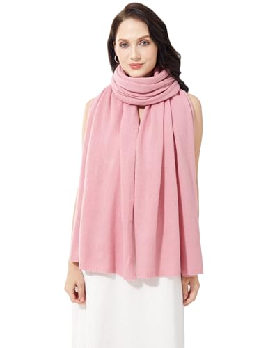 Soft Cashmere Blend Wrap Chic Scarf Stole for Women Wayfarer Travel Extra Large 87"x28" - color: Cherry Pink