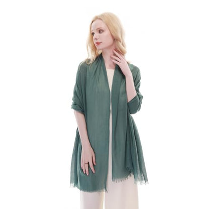 RIIQIICHY Scarf for Women Lightweight Solid Color Long Fashion Gauze Scarves Shawl Wrap - color: Dark Green