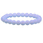 Keleny Gem Semi Precious Gemstones 8mm Natural Quartzite Stone Round Beads Crystal Stretch Bracelet 7 Inch Unisex - color: Synthetic White Opalite Glass