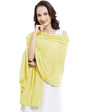 Soft Cashmere Blend Wrap Chic Scarf Stole for Women Wayfarer Travel Extra Large 87"x28" - color: Light Yellow