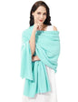 Soft Cashmere Blend Wrap Chic Scarf Stole for Women Wayfarer Travel Extra Large 87"x28" - color: Celeste