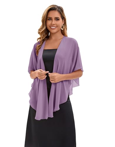 Baoqiya Chiffon Shawl Evening Scarf Shawls and Wraps for Women Wedding Party Bridal Scarves Cover Ups - color: Mauve