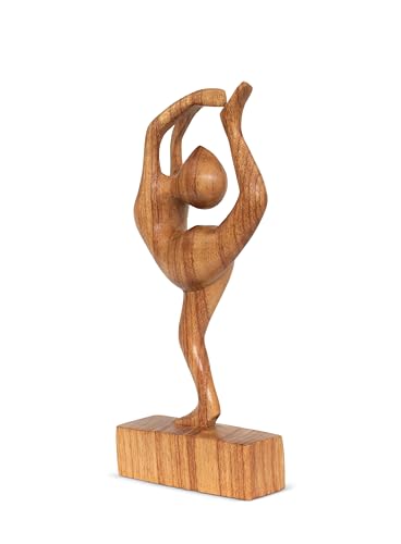 G6 Collection 10" Wooden Handmade Abstract Sculpture Art Decorative Home Decor Handcrafted Figurine Accent Decoration Artwork Hand Carved, Dancer Pose - style: Dancer Pose