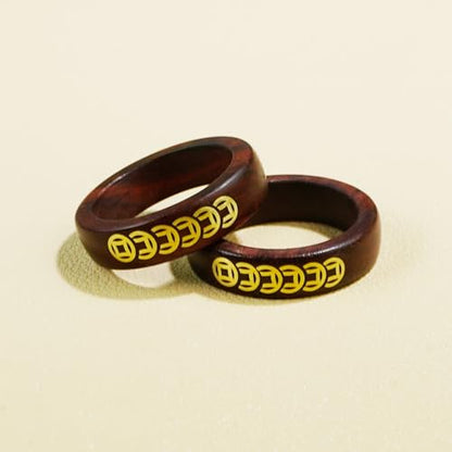 Antique Ring Wooden Statue Accents Zen Meditation Wood Sculpture Decor for Living Room Spa Or Yoga Studio Centerpiece Books Living Room Bedroom Ornament
