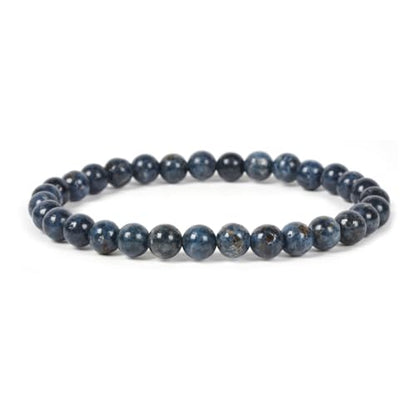 Justinstones Gem Semi Precious Gemstone 6mm Round Beads Stretch Bracelet 6.5 Inch Unisex - color: Blue Scorzalite Spinel