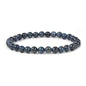 Justinstones Gem Semi Precious Gemstone 6mm Round Beads Stretch Bracelet 6.5 Inch Unisex - color: Blue Scorzalite Spinel
