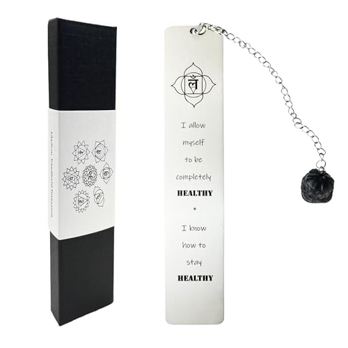 Inspirational Bookmark with Crystal Obsidian Pendant Recovery Gifts for Cancer Patients,Gift for Yourself, Sisters, Family, Best Friends. (Healthy) - color: Healthy