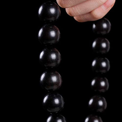 Zen Dear Unisex Natural Ebony Wood Buddhist Prayer Bead Necklace Bracelet Tibetan Prayer Mala Beaded Black - style: 20mm 21beads Boutique