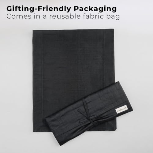 Luxe Shine™ by D'Moksha Black Table Runner 36 Inches, Elegant Silk Table Runner, Machine Washable, 14 x 36 Inch for Dresser, Coffee Table- Summer, Father's Day - color: Black, size: 14 X 36 Inch