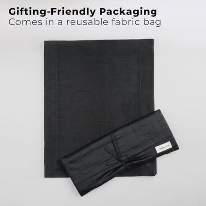 Luxe Shine™ by D'Moksha Black Table Runner 36 Inches, Elegant Silk Table Runner, Machine Washable, 14 x 36 Inch for Dresser, Coffee Table- Summer, Father's Day - color: Black, size: 14 X 36 Inch