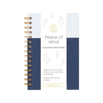 Promptly Journals, Peace of Mind: A Journal to Calm Anxiety (Navy Blue, Linen/Leatherette) | Anxiety Relief | Mental Health Journal | Anxiety Self-Help Journal | Anxiety Coping Journal - color: Navy Blue