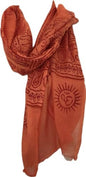 Karma Handicrafts Om Meditation Yoga Harye Ram Prayer Scarf Cotton Scarves Nepal - color: Orange