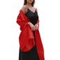 Womens Scarf Pashmina Shawls and Wraps for Evening Dresses Like Chiffon Silk Scarf for Bridal Weddings - color: Red