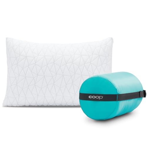 Coop Home Goods Original Travel and Camping Adjustable Pillow, Small Camping Pillow with Compressible Stuff Sack, Medium-Firm Memory Foam with Lulltra Washable Cover, CertiPUR-US Certified (19x13) - style: Pillow