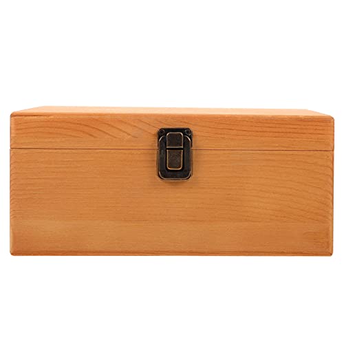 Cabilock 1pc Vintage Wooden Storage Box Retro Design Decorative Case for Home Accessories for Organizing Jewelry Beads and Gadgets Box - size: 22.5X22.5X10CM