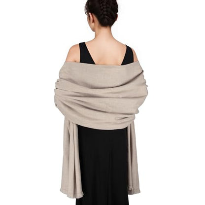 Pashmina shawls and wraps for Evening Dresses Scarf for Women Winter Shawl Wraps for Women Weedings - color: Beige