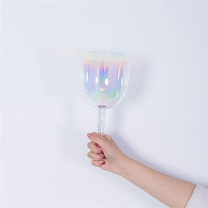 Hand-held Colourful Clear Crystal Singing Bowl With Heavy Duty Carrying Case, Professional Sound Healing Instrument for Yoga Meditation Zen (Color : 7Inch A3) - color: 7Inch A3
