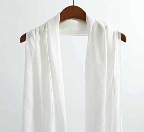 Jeelow Solid Color Scarf Wrap Shawl for Women Men – Soft Lightweight Head Scarf, All Season, Travel Beach Office Daily Wear - color: White Modal