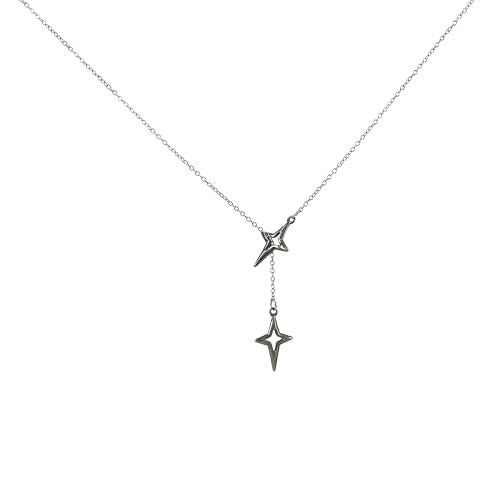 Y2k Irregular Necklace Star Pendant Moonlight Stone Fashion Collar Chain Design Spicy Silver Jewelry for Women - color: Style25