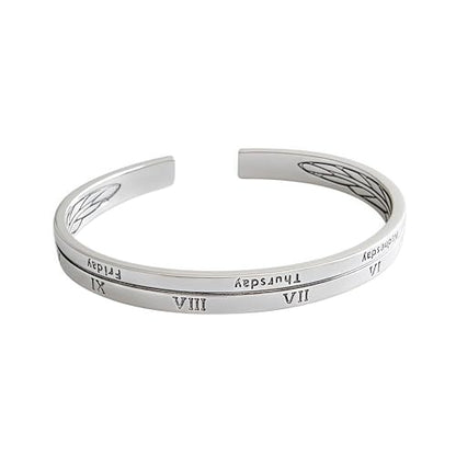 Handmade 925 Sterling Silver Bangle Bracelet Simple Silver/Gold Adjustable Cuff Bangles Durable Stainless Steel bracelet for Men &Women Daily Jewelry Gift for Anniversary Birthday Gift - color: Color 32