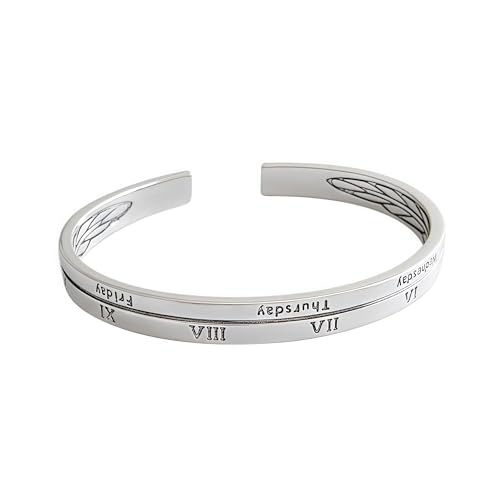 Handmade 925 Sterling Silver Bangle Bracelet Simple Silver/Gold Adjustable Cuff Bangles Durable Stainless Steel bracelet for Men &Women Daily Jewelry Gift for Anniversary Birthday Gift - color: Color 32