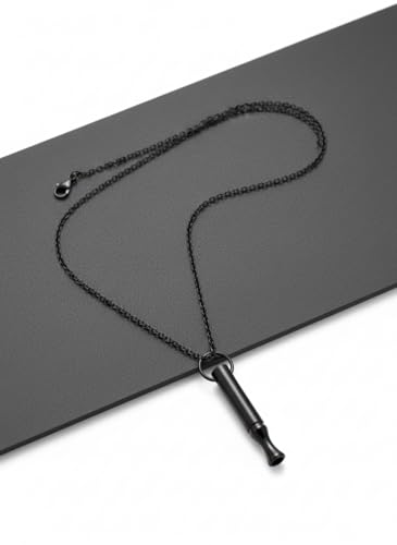 Breathing Easy Necklace, Mindfulness Breathing Stainless Steel Pendant for Stress Relief, Anxiety Management & Smoking Cessation Aid, Intricate Engraving for Men Women - color: B-Black