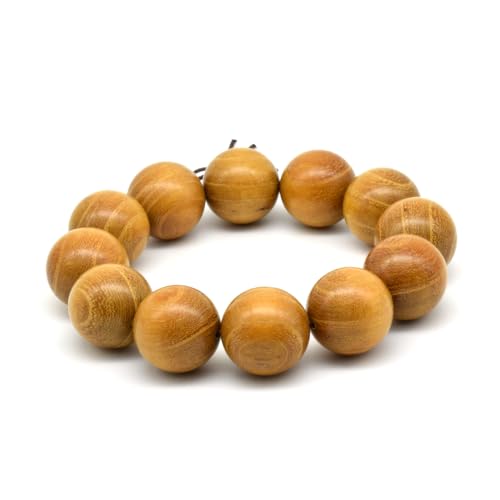 Zen Dear Natural Golden Sandalwood Mexican Bocote Mala Prayer Bead Bracelet Link Wrist Necklace Mala Beads - style: 20mm 12 beads