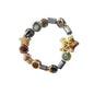 Unisex Stretchy Ceramic Bracelet - Handmade Ocean Beach Boho Jewelry, 1280℃ High-Fired Waterproof Hypoallergenic, Stackable for Women Men, Ideal Gift for All Occasions - color: Dark color