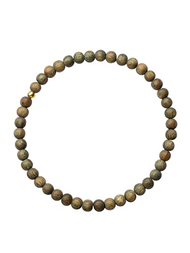 Generic Green Sandalwood 6mm Mala Bracelet Yoga Meditation Beads Buddha Beads with Natural Gems Natural Wood Prayer Meditation