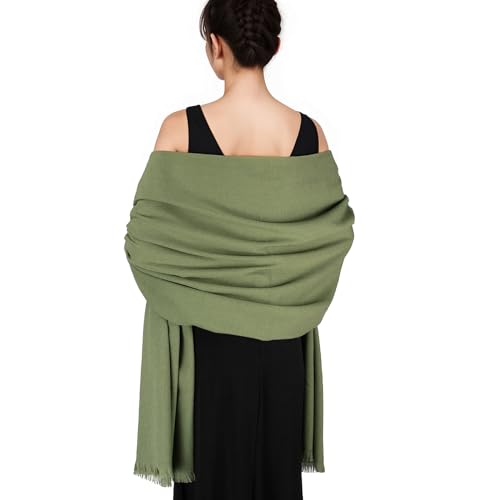 Pashmina shawls and wraps for Evening Dresses Scarf for Women Winter Shawl Wraps for Women Weedings - color: Green