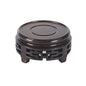 Small Buddha Statue Teapot & Vase Base - Unique Round Stone Bonsai Ornament, Wooden Carving Home Décor for Zen & Meditation Spaces (M)