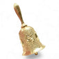 Spiritual Ritual Hand Bell for Cleansing and Prayer – Gold, Silver, and Floral Brass Variants – Ideal for Santeria, Wicca, and Meditation Ceremonies (Floral Engraved Gold Bell)