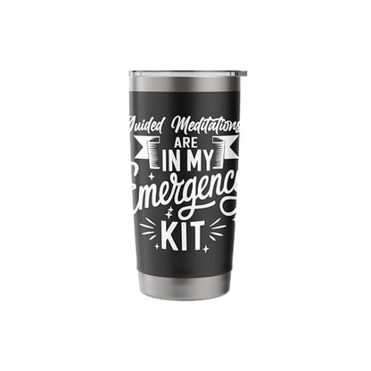 Emergency Kit for Guided Meditations Design Stainless Steel Insulated Tumbler - color: Black