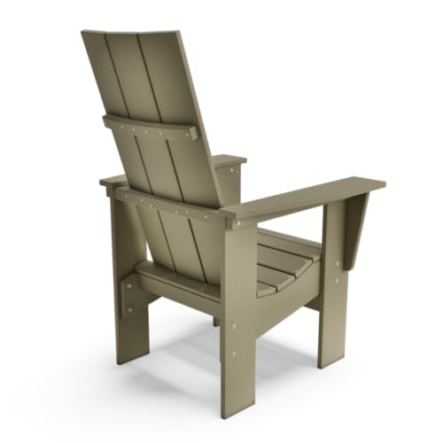 BY THE YARD Alpine Adirondack with Raised & Upright Seat (Weathered Wood) - color: Weathered Wood