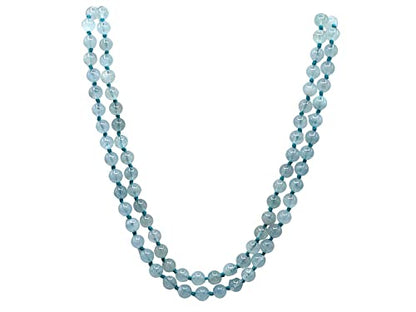 Amazing Gemstone Aquamarine Mala - Knotted - color: Aquamarine, style: Knotted