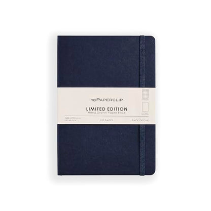 myPAPERCLIP Limited Edition A5 Checks/Square Grid Notebook | 192 Pages, 100 GSM, Soft Cover, A5 (5.83 × 8.27 in) | Flat Lay | Bookmark & Elastic Closure | Imperial - color: Imperial, style: Checks
