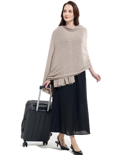 Soft Cashmere Blend Wrap Chic Scarf Stole for Women Wayfarer Travel Extra Large 87"x28" - color: Dark Mottle Camel