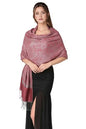 PASKMLNA Paisley Jacquard Pashmina Shawl Wrap Scarf Stole - color: Pink Grey