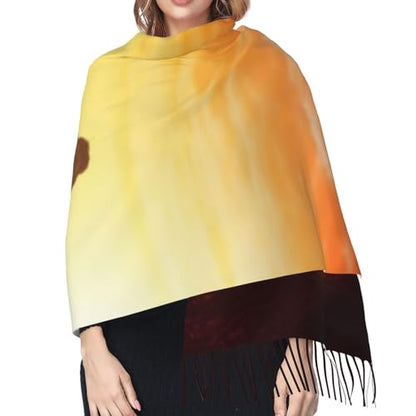 Yoga Meditation Scarf for Women Winter Warm Scarves, Cashmere Feel Tassel Fashion Scarfs, Pashmina Shawl and Wraps
