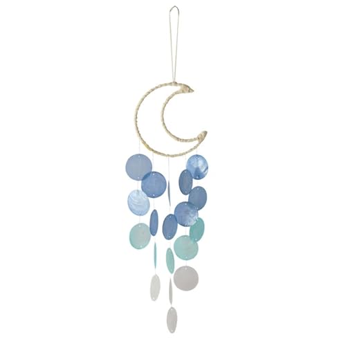 Wind Chimes for Outside,Handcrafted Capiz Shells Wind Chime for Indoor/Outdoors,Garden Decoration of Coastal Style,Great Gift for Shells Wind Chimes Lovers and More (Blue) - color: Blue