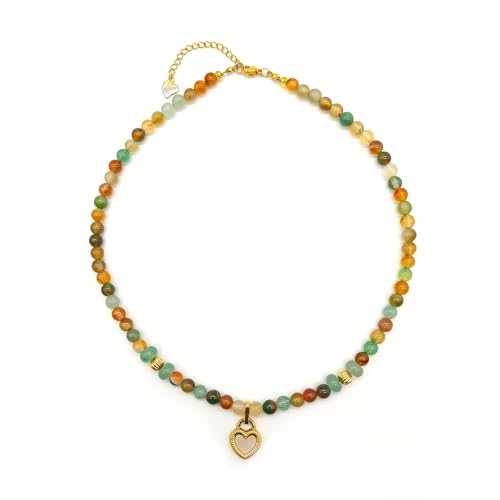 Crystal Pendant Necklaces Healing love Women's Men's choker Obsidian Tiger eye White Crystal Black Gold waterproof dainty Charm stackable statement Cute Stone necklace Unisex - style: PeacockAgate